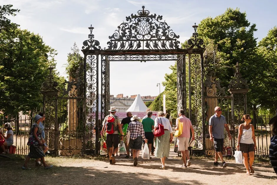 Visitors enter and exit the show ground via the Ditton Gate for the RHS Hampton Court Flowers After Hours event.