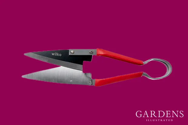 Wilko Topiary Shears on a pink background