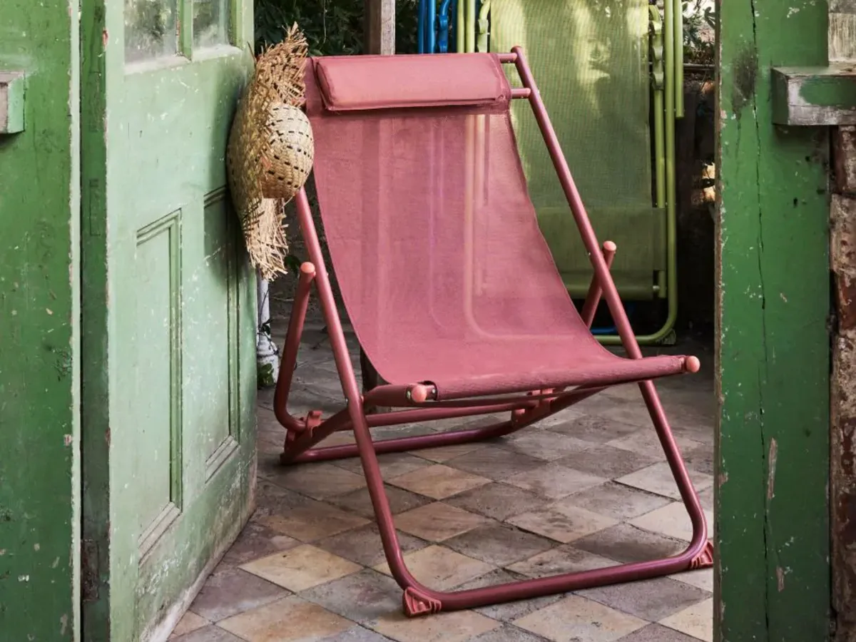 Pink deck chair