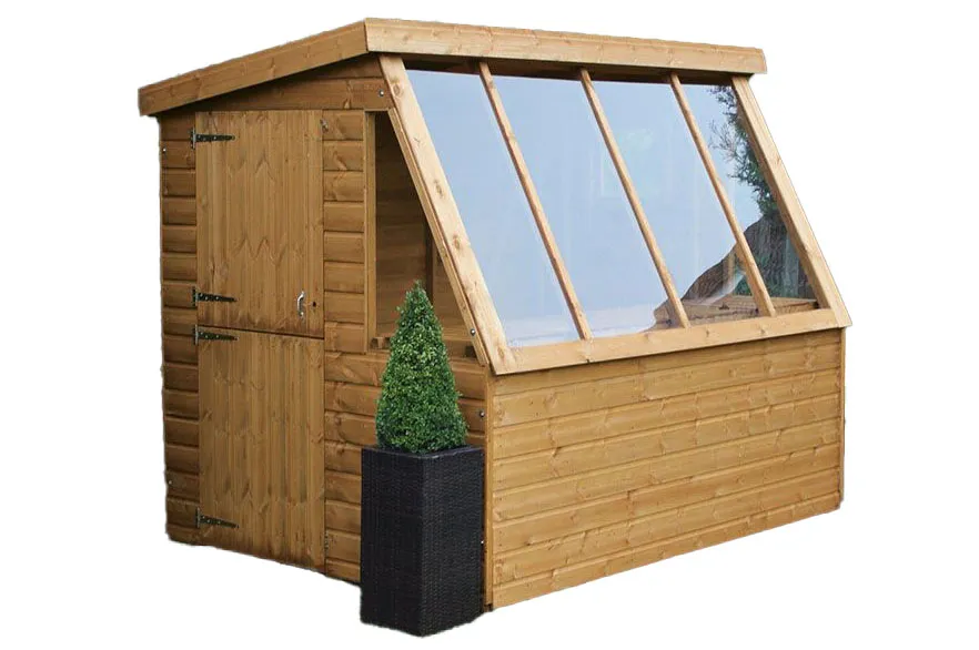 6' x 6' Traditional Wooden Potting Garden Shed with 6' Gable on a white background