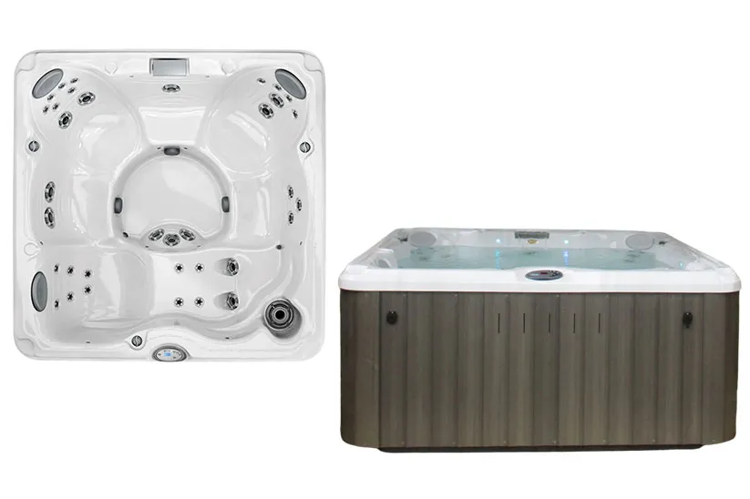 Jacuzzi J235 Hot Tub from side and top on a white background