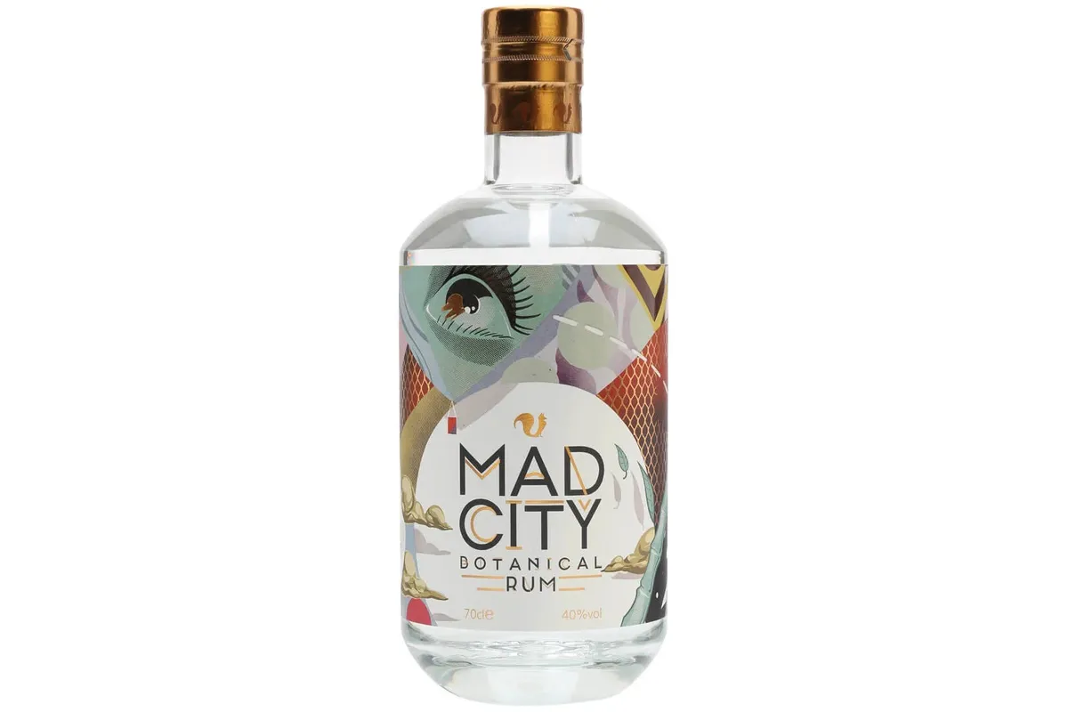 Mad City Botanical Rum on a white background