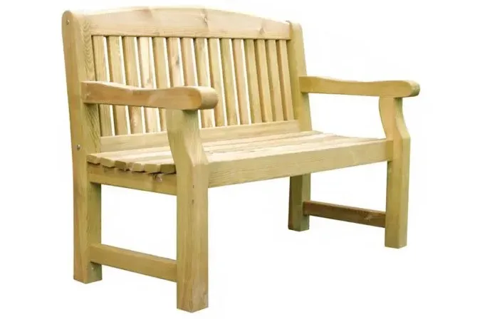 Zest Emily 2-Seater Wooden Garden Bench on a white background