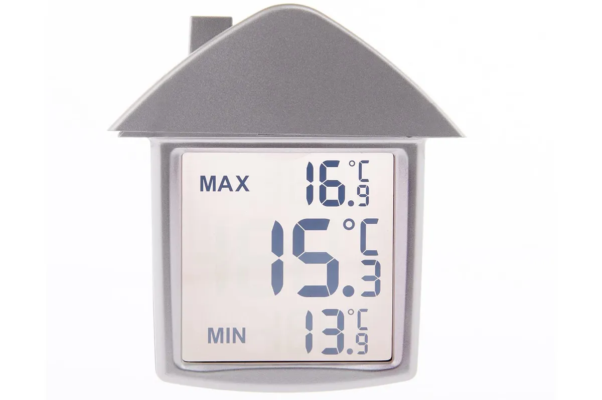 Digital Window or Wall Thermometer on a white background