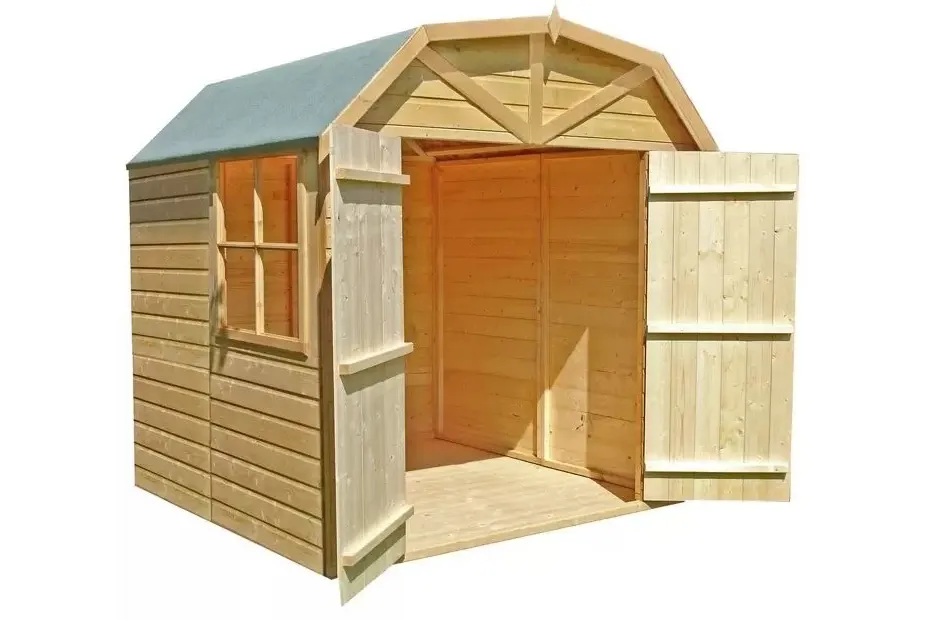 Loxley 7' x 7' Double Door Shiplap Barn on a white background