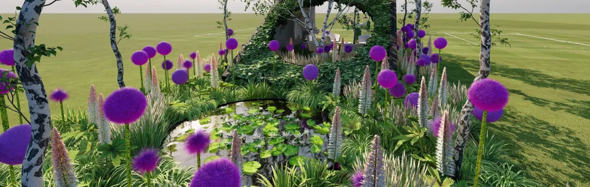 Hampton Court Palace Garden Festival 2024: Bond Landscape Design Match Point designed by Oliver Bond - Show Garden