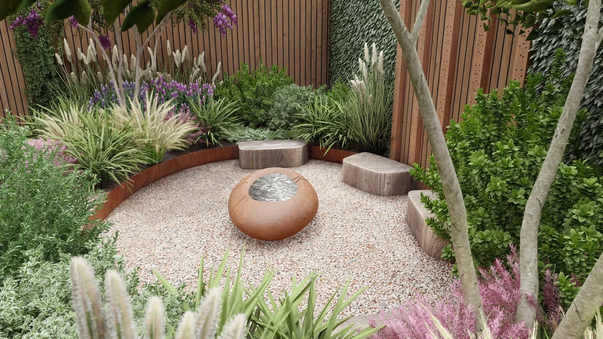 Hampton Court Palace Garden Festival 2024: The Climate-Forward Garden designed by Melanie Hick in the Get Started Garden category