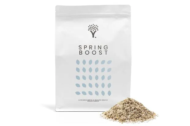 Moowy Spring Boost lawn feed on a white background
