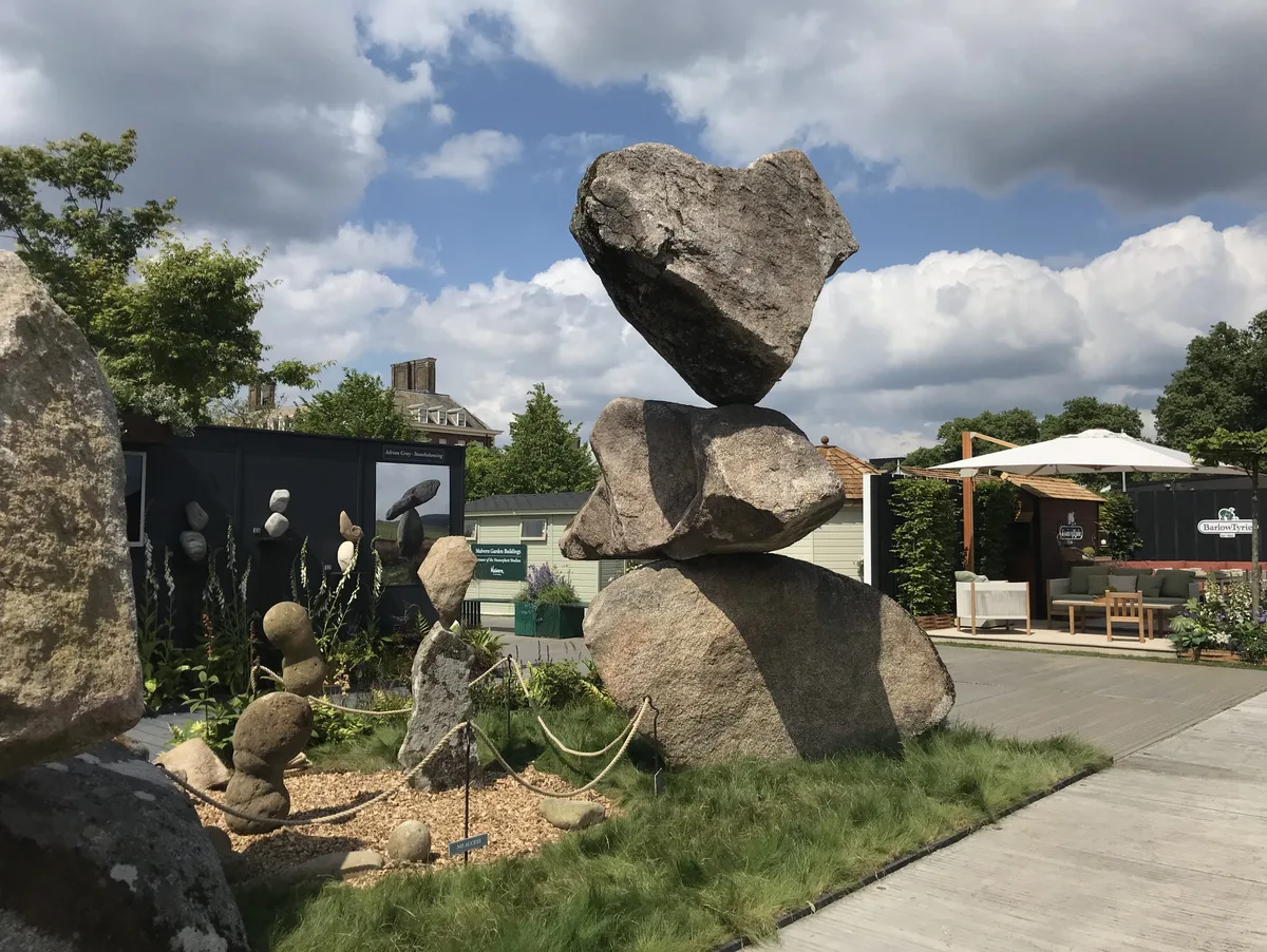Adrian Gray stone balance at RHS Chelsea Flower Show 2025