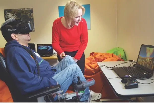 Clinicians continue to research the potential side-effects of time spent in VR © specialeffect.org.uk