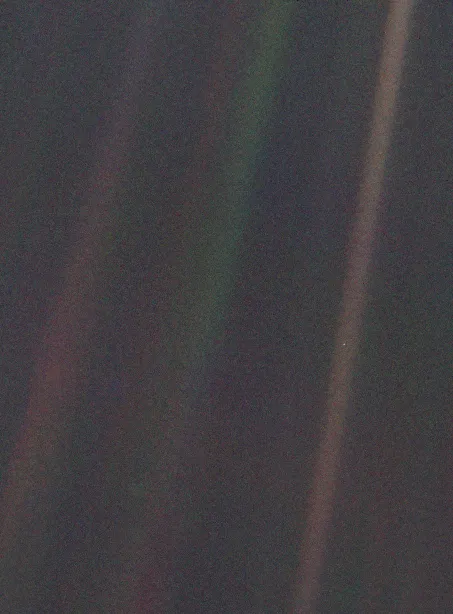 The famous Pale Blue Dot image: can you spot it? © NASA/JPL
