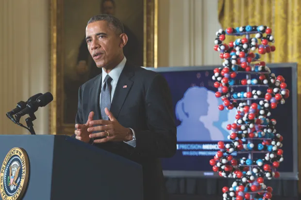 As US president, Barack Obama launched the Precision Medicine Initiative to sequence the DNA of one million volunteers and track their health over many years © Getty Images