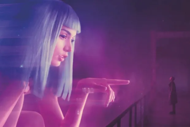 Holograms, like this giant interactive advert, feature prominently in this year’s Blade Runner 2049 © Warner Bros. Pictures