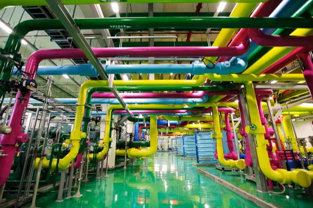 Google's vast data centres generate a lot of heat, but a network of multicoloured water pipes keeps things cool © Getty images