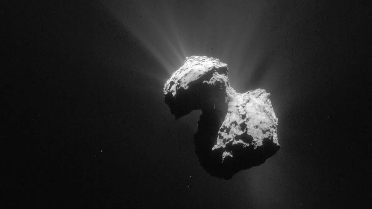 Comet 67P/C-G, known as the “rubber duck” taken by Rosetta’s NavCam © ESA/Rosetta/NAVCAM