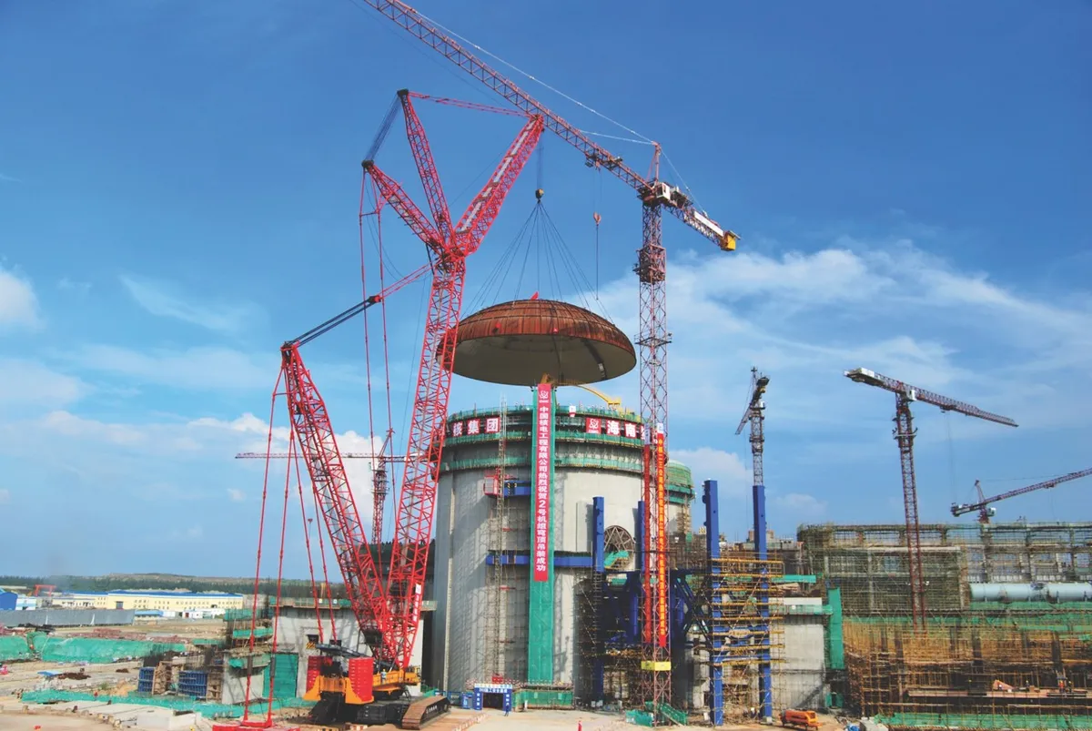 A general view at the construction site of No. 2 reactor of the Changjiang Nuclear Power Plan, Hainan Island, China (© VCG/VCG via Getty Images)