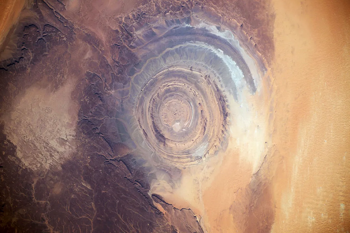 Astronauts aboard the International Space Station capture the Richat structure © NASA/SPL/Barcroft Media via Getty Images