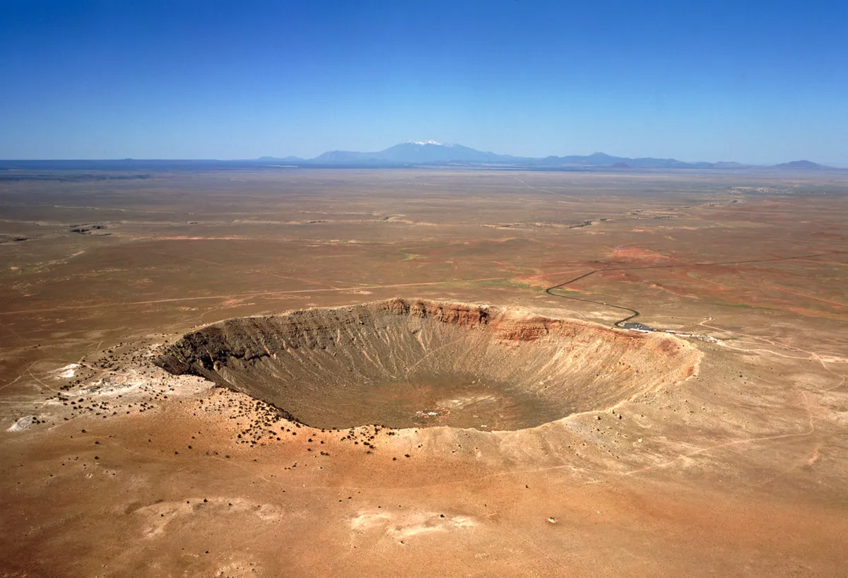 Aerial view of Meteor Crater, near Winslow in northeast Arizona, USA © David Parker/Science Photo Library/Getty Images