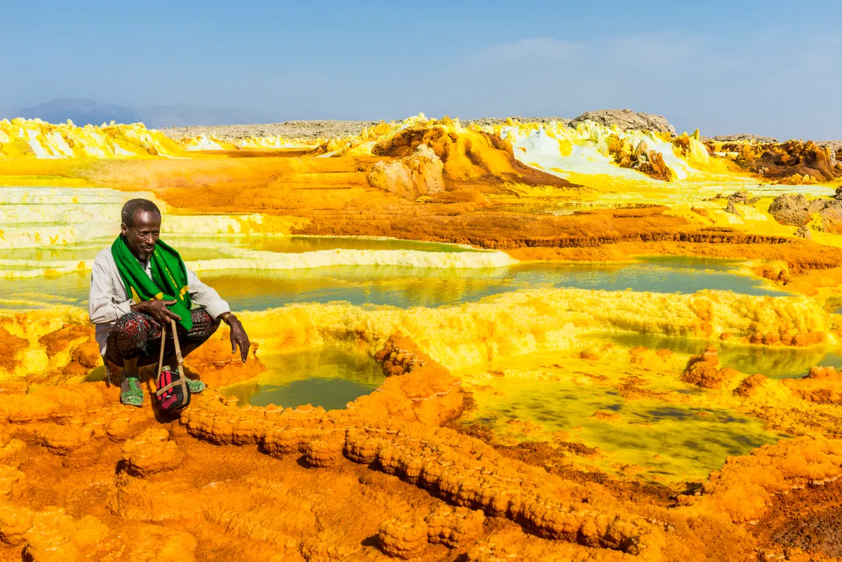The colourful springs of acid in Dallol, Danakil depression, Ethiopia © Michael Runkel/Getty Images