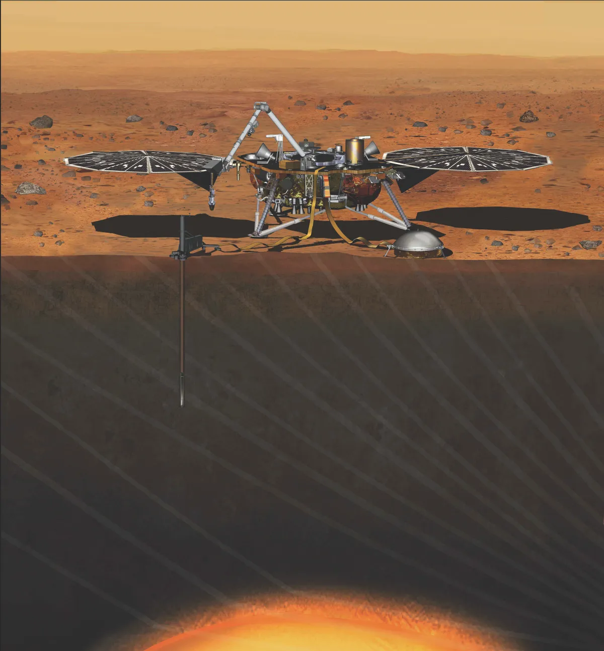 NASA's Mars InSight lander is due to arrive at the Red Planet later this year, and should tell us even more about the planet's interior © NASA