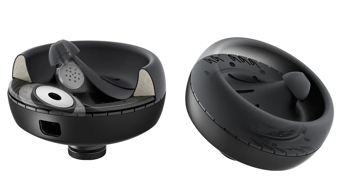 In this cross-section, you can see how the bass speaker is separate from the in-ear bud © Nuraphone