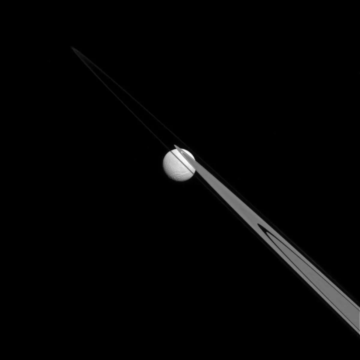 Saturn moon Tethys © NASA