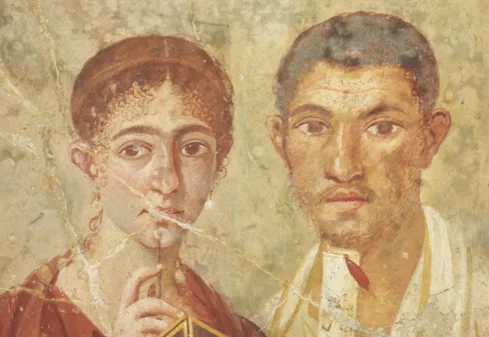 A wall painting of the baker Terentius Neo and his wife from Pompeii (credit: British Museum)
