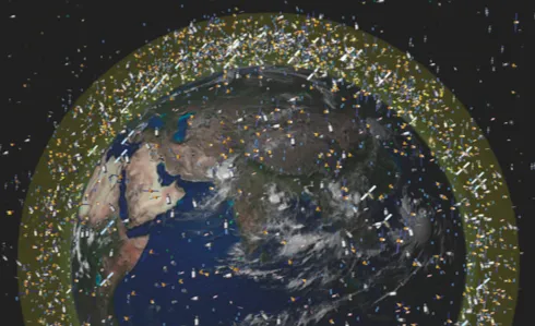 Space is getting crowded, as this illustration showing the number of satellites in orbit reveals © ESA