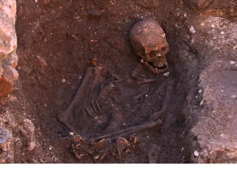 Richard III's remains found at the Grey Friar's site © University of Leicester