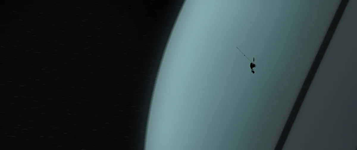 Voyager passing Uranus (Image courtesy of Wildcard Distribution)