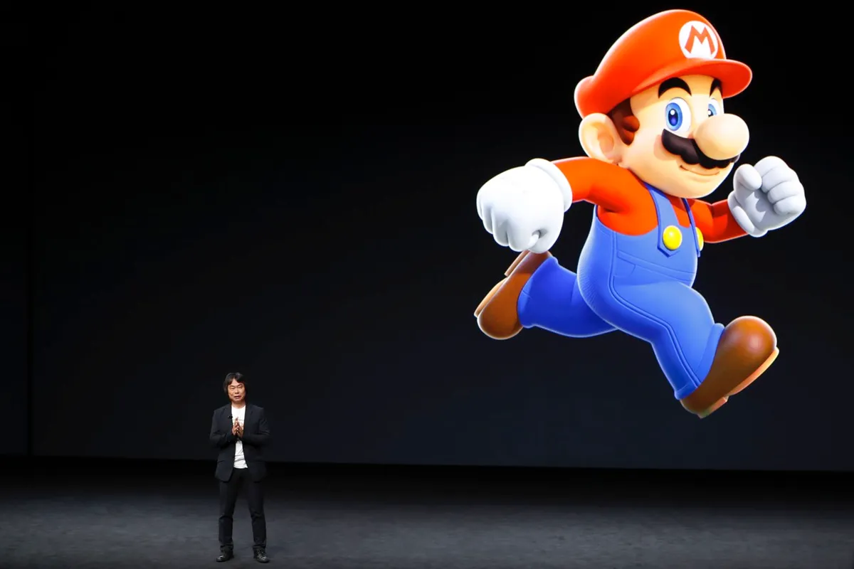 Shigeru Miyamoto, creator of Super Mario announces Super Mario Run at the Apple iPhone 7 launch © Stephen Lam/Getty Images