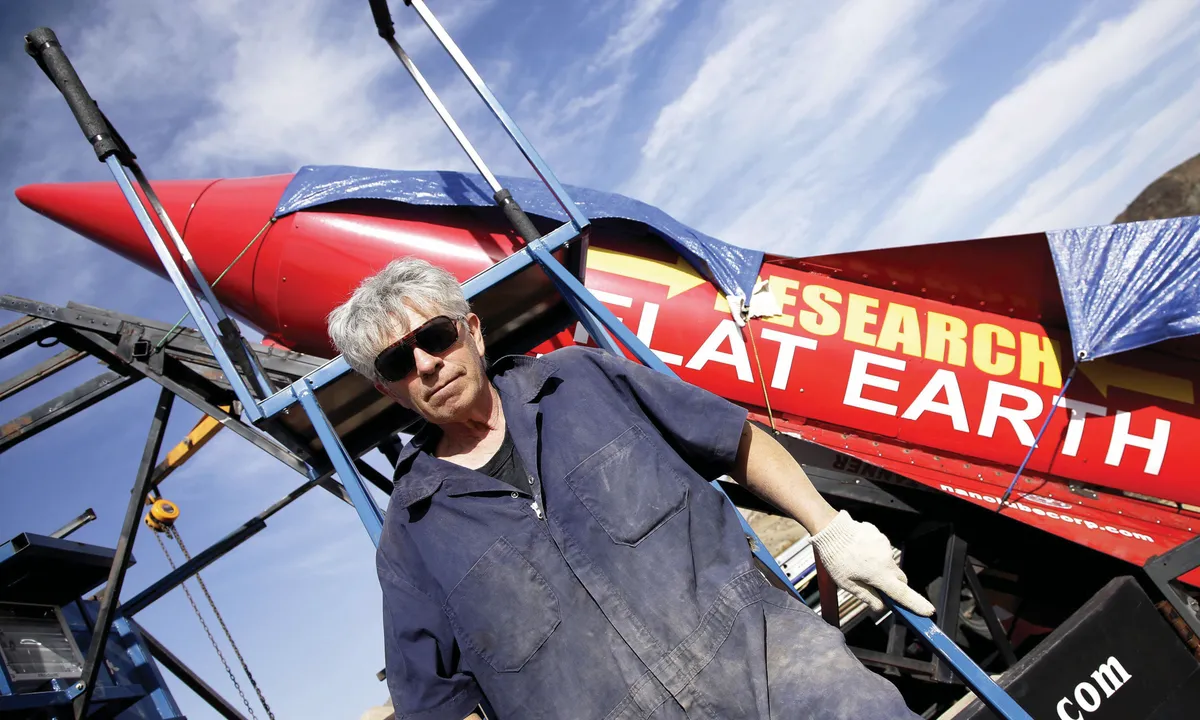 Flat Earther ‘Mad’ Mike Hughes built a steam-powered rocket so he could go up and see if the Earth is round. In March this year, he managed an altitude of just 570m before deploying his parachutes and landing back on terra firma with a bump. Rocket building ain’t that easy, eh? © Shutterstock