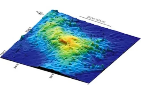 This 3D image of the seafloor shows Tamu Massif, recently confirmed as the largest single volcano on Earth (image credit: William Sager)