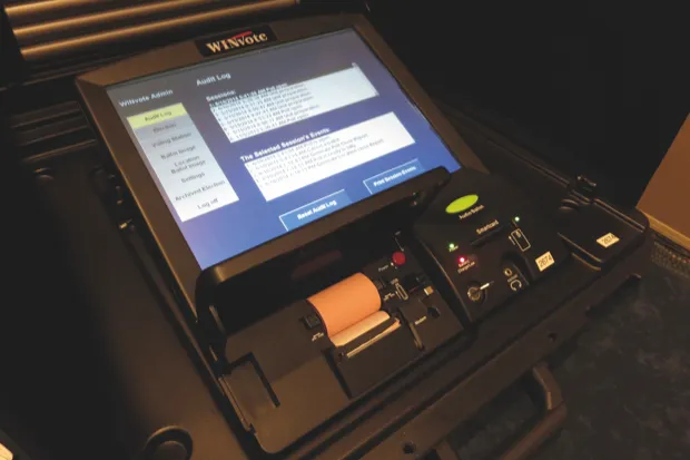 The WinVote electronic voting machines used in American elections have been shown to be vulnerable to hacking