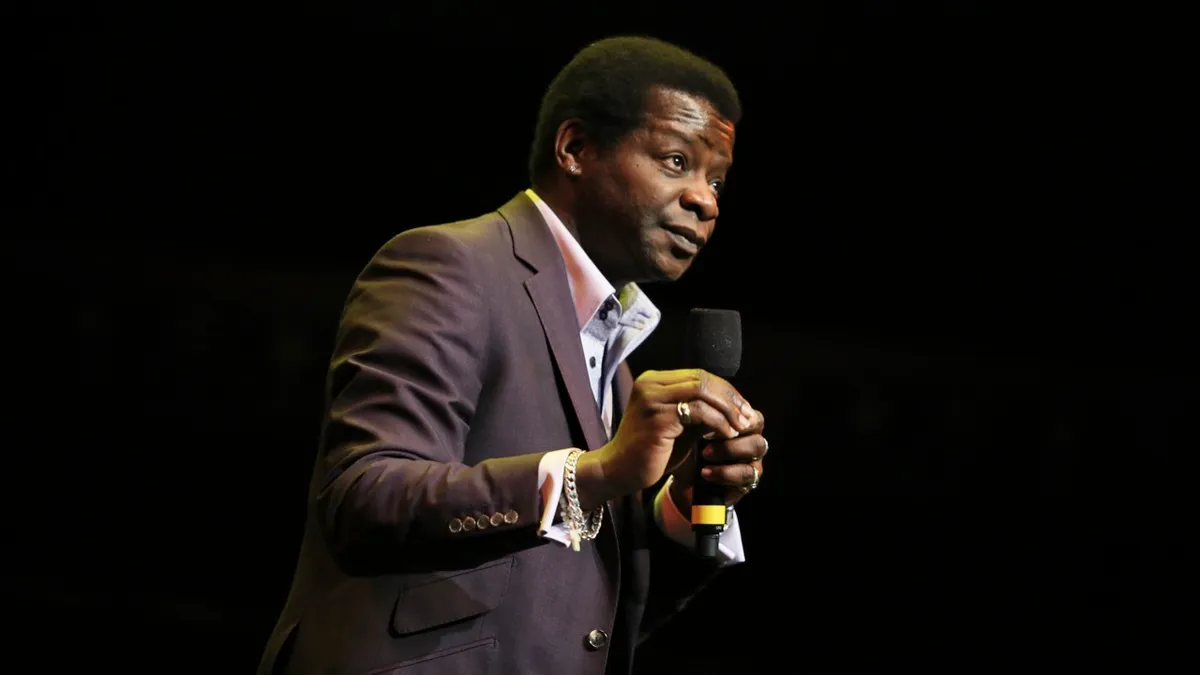 Stephen K Amos performs on stage as part of the The Prince's Trust comedy gala We Are Most Amused at Royal Albert Hall © Christie Goodwin/Getty Images