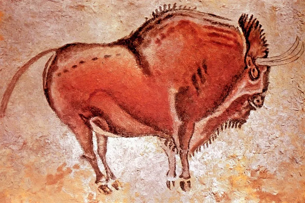Upper Palaeolithic cave painting of a Bison painted in the wall of the Cave of Altamira, Spain. Dated 11,000 BC © Universal History Archive/UIG via Getty Images