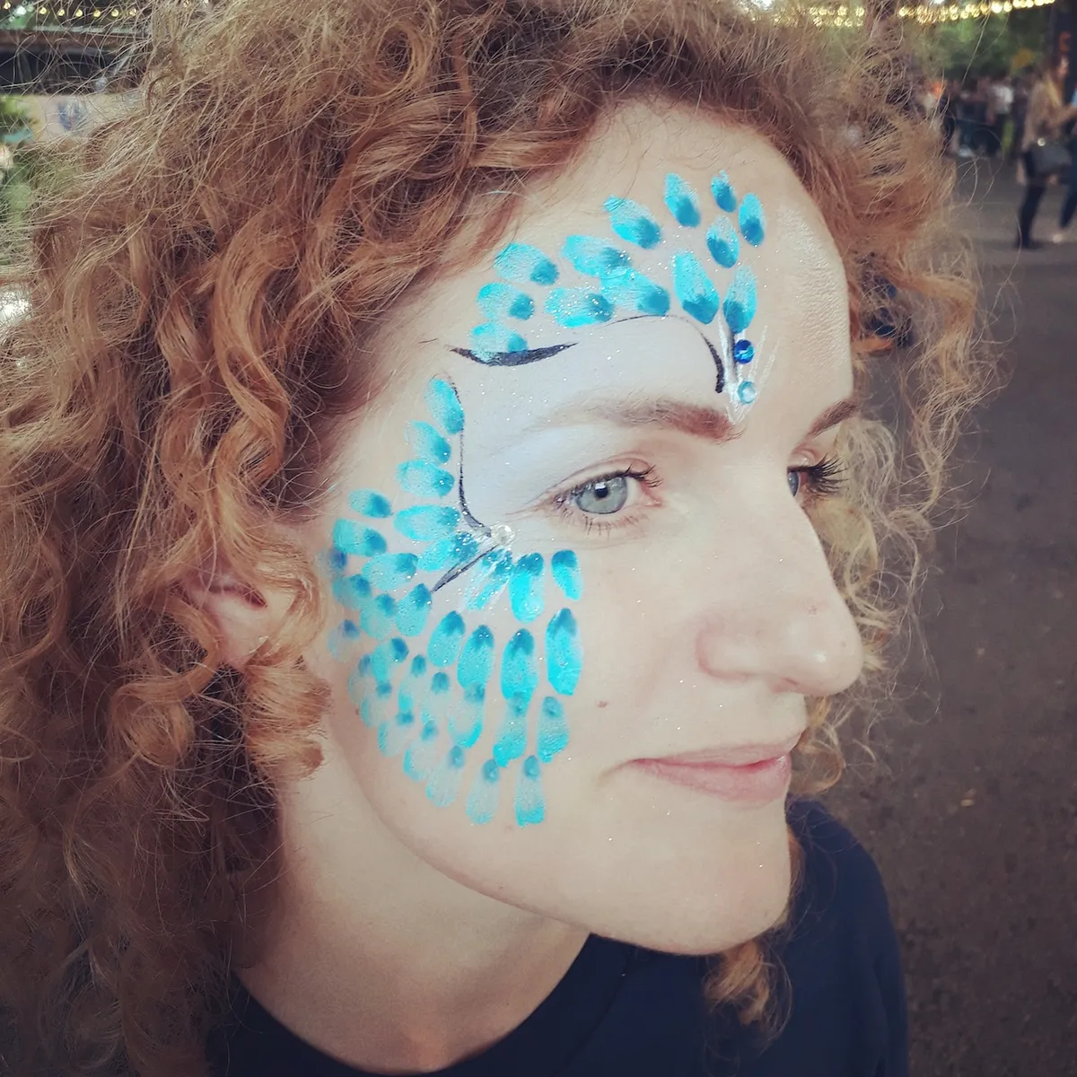 Blue leopard facepaint