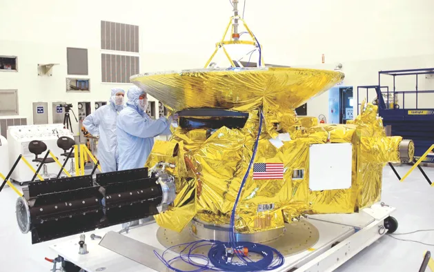 The New Horizons craft was assembled in a clean room prior to its launch aboard an Atlas V rocket (credit: NASA)