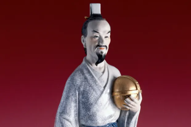 Porcelain statuette of the Chinese astronomer, mathematician and seismologist, Zhang Heng (78-139 AD) © SSPL/Getty Images)