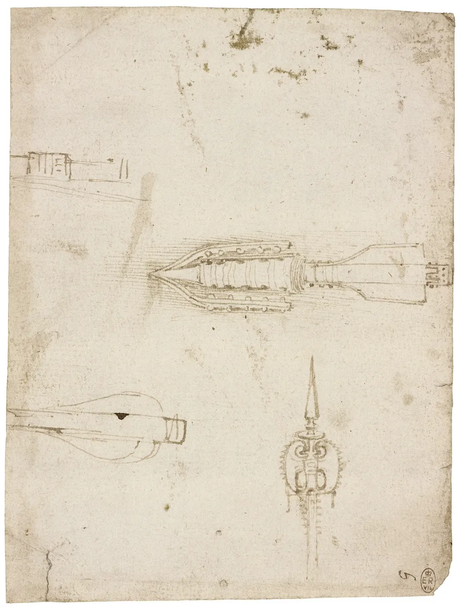 Designs for weapons, c.1485 (Royal Collection Trust / © Her Majesty Queen Elizabeth II 2019)