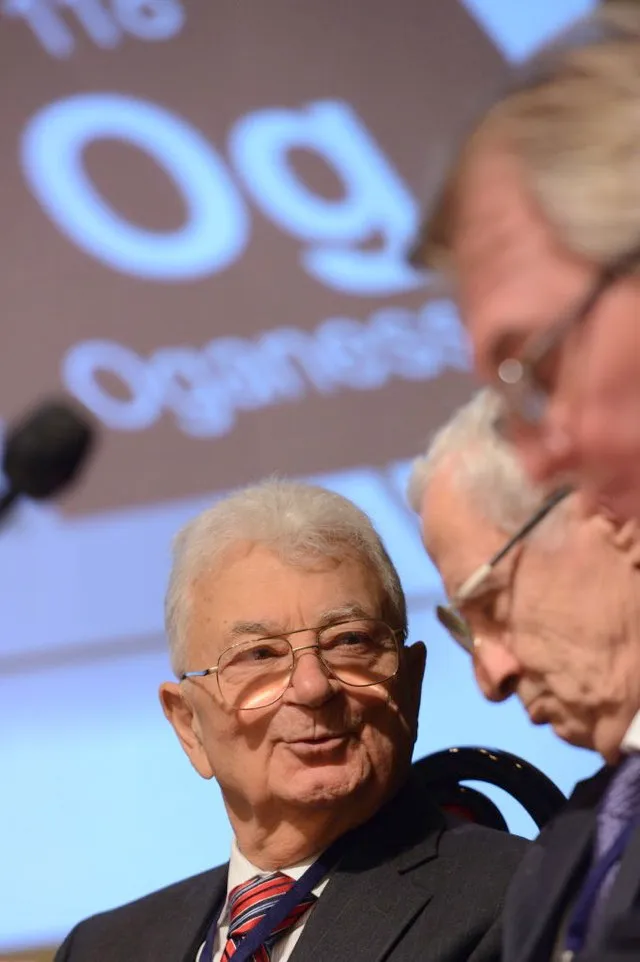 Yuri Oganessian attends a ceremony to mark the official recognition of four new chemical elements 113, 115, 117, and 118, added to the Periodic Table © Nikolai GalkinTASS via Getty Images