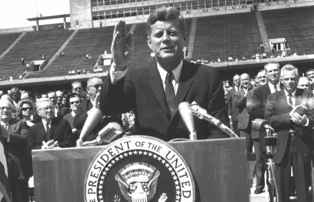 President Kennedy infused his speech with a clear sense of optimism and urgency while also acknowledging the risk and cost of the Apollo programme © Alamy