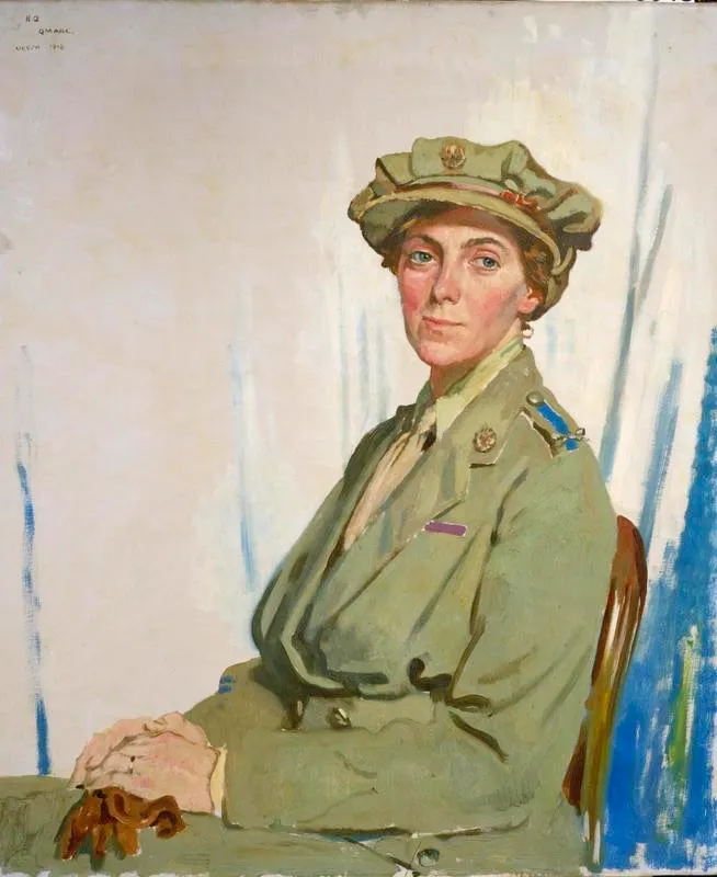 First Chief Controller, Queen Mary's Army Auxiliary Corps (QMAAC) in France, Dame Helen Gwynne-Vaughan, GBE, painted by William Orpen (Public domain)