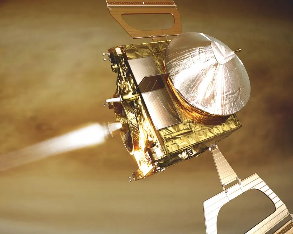 Venus Express, visualised here, was the first ESA mission to explore the second planet from the Sun © ESA/AOES Medialab