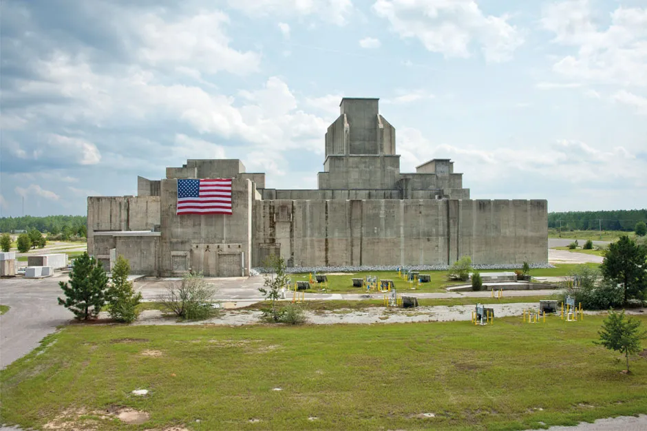 The US flag hangs proudly on the P Reactor at Savannah River Site, used to detect the neutrino in 1956, one of the most significant experiments in modern physics © US Department of Energy