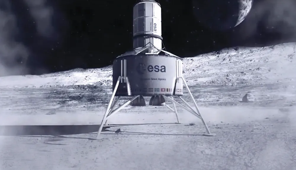 The lander carries the habitation capsule to the moon's surface