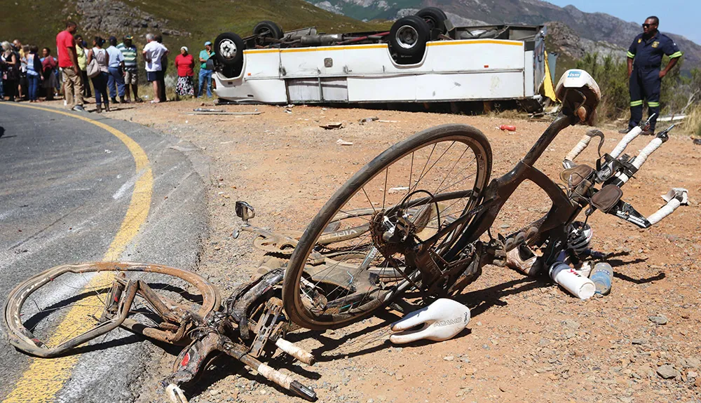 In the Franschhoek accident, the bus driver swerved to avoid two cyclists – but did he have an alternative option? © AP