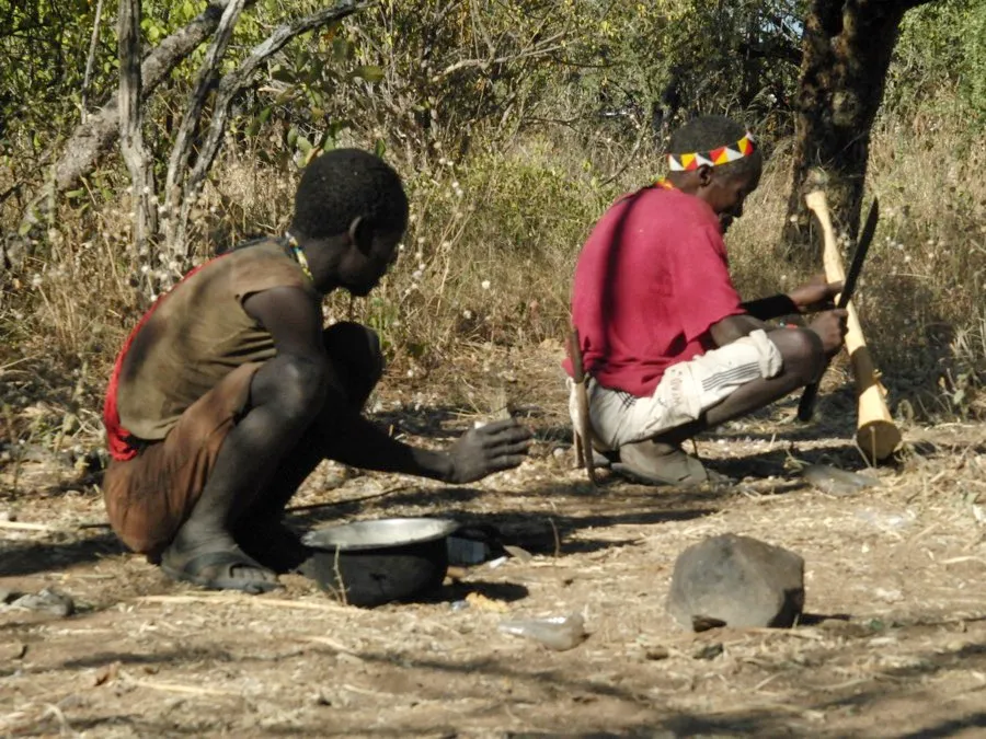 Members of the Hazda hunter-gatherer population in Tanzania © David A. Raichlen/University of Southern California