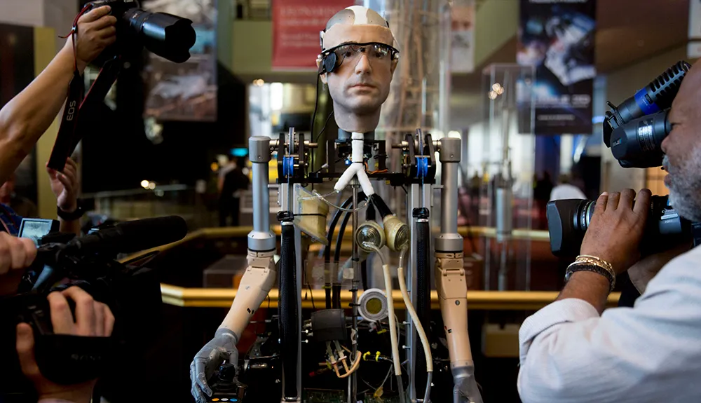 A bionic man human model stands on display at the Smithsonian National Air and Space Museum in Washington DC © Getty Images