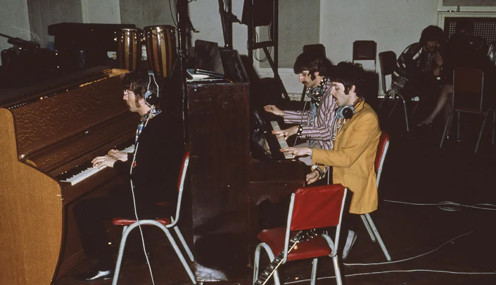 The Beatles at Abbey Road Studios, circa 1967. © Getty Images